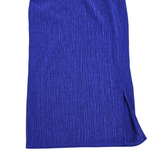 NWT Eileen Fisher Pants Women's Large Woven Plisse Wide Leg Purple Pull On Ankle - Picture 5 of 10